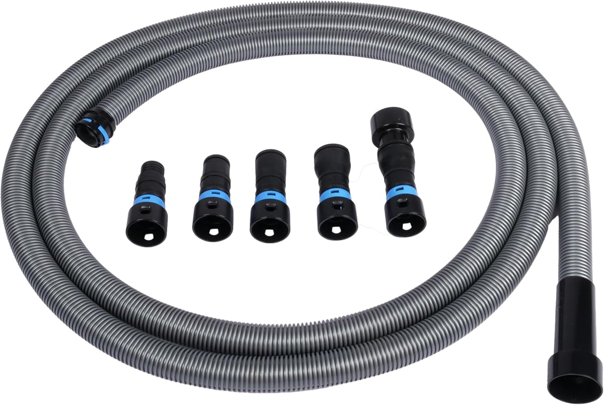 Cen-Tec Systems 94720 Quick Click 20 Ft. Hose for Home and Shop Vacuums with Expanded Multi-Brand Power Tool Adapter Set for Dust Collection