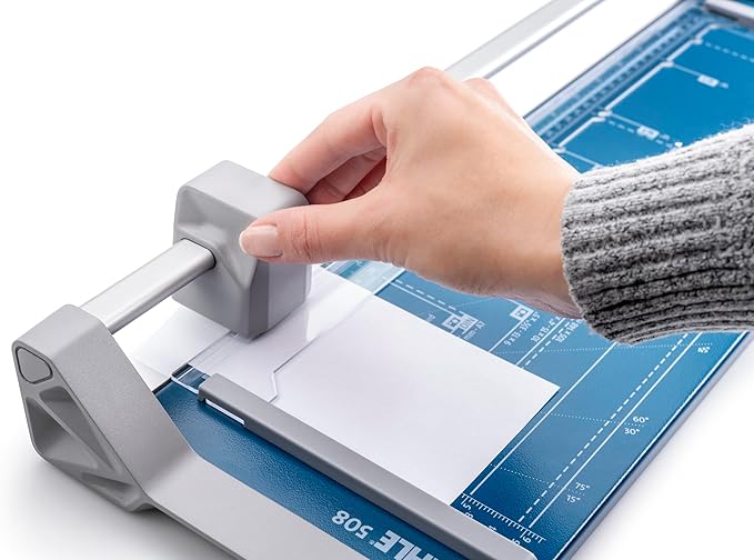 Dahle 508 Personal Rotary Trimmer, 18" Cut Length, 5 Sheet Capacity, Self-Sharpening, Automatic Clamp, German Engineered Paper Cutter