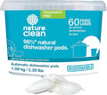 Nature Clean All Natural Dishwasher Pods, Plant-Based Non Toxic Dishwasher Detergent, Dishwashing Tough on Grease, Dish Pods for Dishwasher, 60 Count, Pack of 1