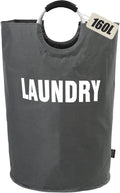 DOKEHOM 160L XX-Large Laundry Basket (7 Colors), Collapsible Laundry Bag, Foldable Laundry Hamper, Folding Washing Bin (Dark Grey, XXL)