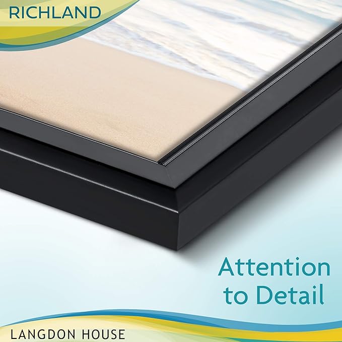Langdon House 5x7 Picture Frames Set (Black, 6 Pack) Distinguished Edging for Classic Style, Richland Collection