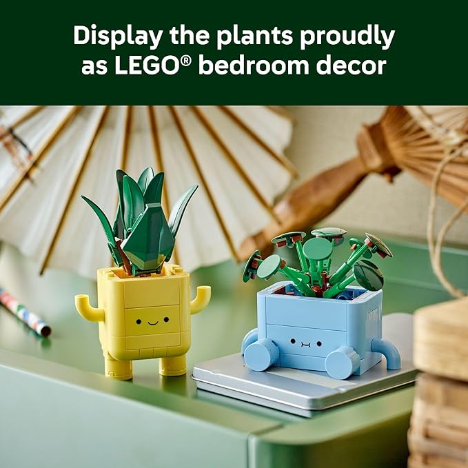 LEGO Botanicals Happy Plants Building Toys - Bedroom or Dorm Room Decor for Girls, Boys, & Adults, Desk or Shelf Display - Stocking Stuffers & Gift for Christmas - 10349
