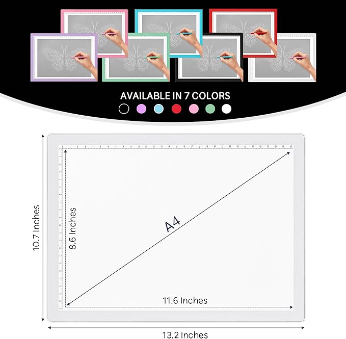 iVyne Rechargeable A4 Light Pad for Tracing & Weeding - LED Light Board for Weeding Vinyl - for Cricut Vinyl Weeding Tools - Ultra-Thin & Portable - Perfect for Artists & Crafters - White