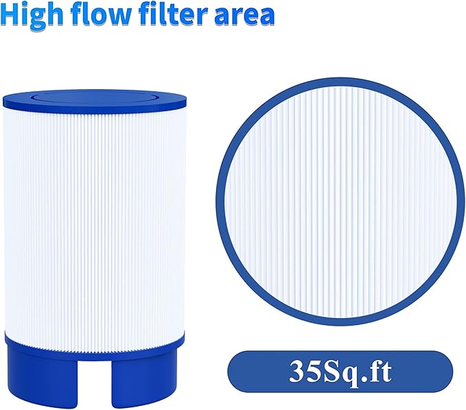 Cryspool® 5020 Filter Compatible with Soft Tub #5020, 2009+ Spa Models (for 5 1/2″ Drain Caps), 35 Sq. Ft Spa Filter Cartridge, 2 Pack