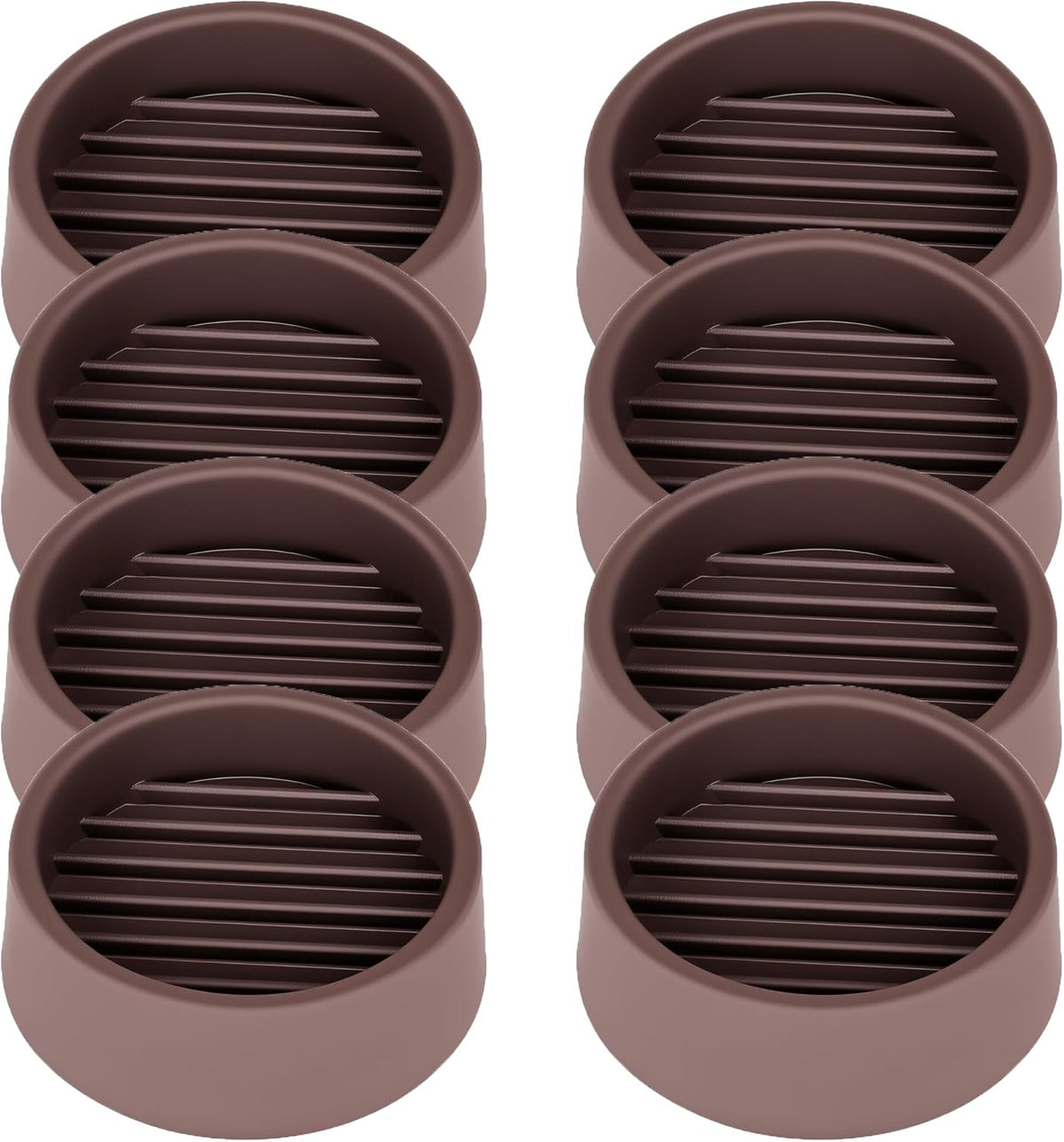 Non Slip Furniture Pads, 1.5” Round Rubber Caster Cups, 8 Pcs Furniture Coasters, Anti-Slip Gripper, Anti Slide Furnitures Feet Floor Protectors for Bed Couch Stoppers - Brown