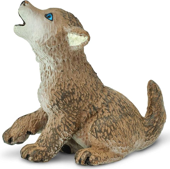 Safari Ltd. Wolf Pup Figurine - Detailed 1.85" Plastic Model Figure - Fun Play Toy for Boys, Girls & Kids Ages 1+