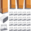 BUMACO Chair Leg Floor Protectors Rectangle Chair Leg Protectors for Hardwood Floors Silicone Pads Covers to Protect Floors(Clear-20 Pcs, Rectangle L Fit (Perimeter: 5"~5-7/8")