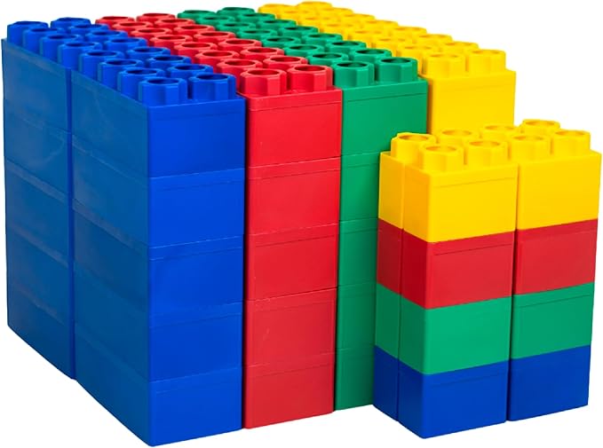 BiggoBlocks Big Blocks for Kids Ages 4-8 — Indoor & Outdoor Blocks for Kids Games — Large Building Blocks (48 pc) Learner Set