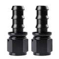 Ucreative 10AN Straight Push Lock Hose Fitting End Black 2PCS