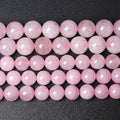 90pcs 8MM Natural Rose Quartz Stone Energy Healing Beads Round Loose Beads for Jewelry Making Bracelet Necklaces 2 Strands 32"