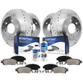 Detroit Axle - Brake Kit for 6.0L 2006-2009 Chevrolet Trailblazer, 2008 Saab 9-7x Drilled & Slotted Brake Rotors and Ceramic Bra