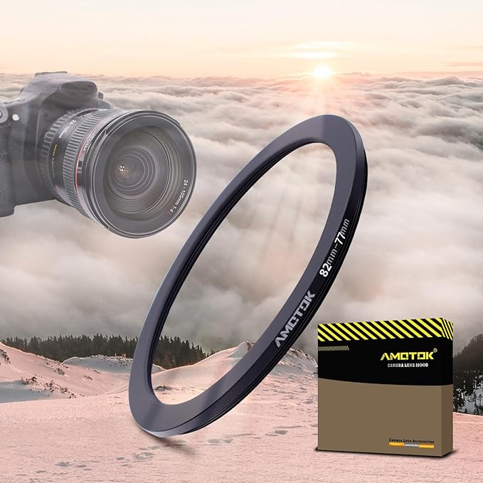 82mm Lens to 77mm Camera Lens Adapter,82mm to 77mm Filter Step-Down Ring Adapter Ring,Compatible All 77mm Filter Accessory