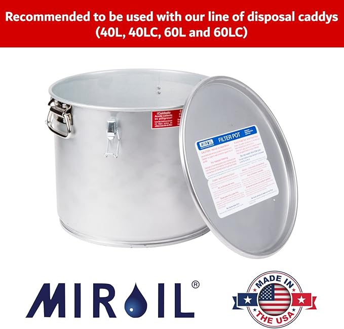 MirOil RB6PS EZ Flow Deep Fryer Oil Filter Bag – Reusable Grease Strainer to Extend Oil Life & Maintain Food Quality – Handles Hot or Cold Liquid – Deep Fryer Filter for Cooking (No Frame Included)