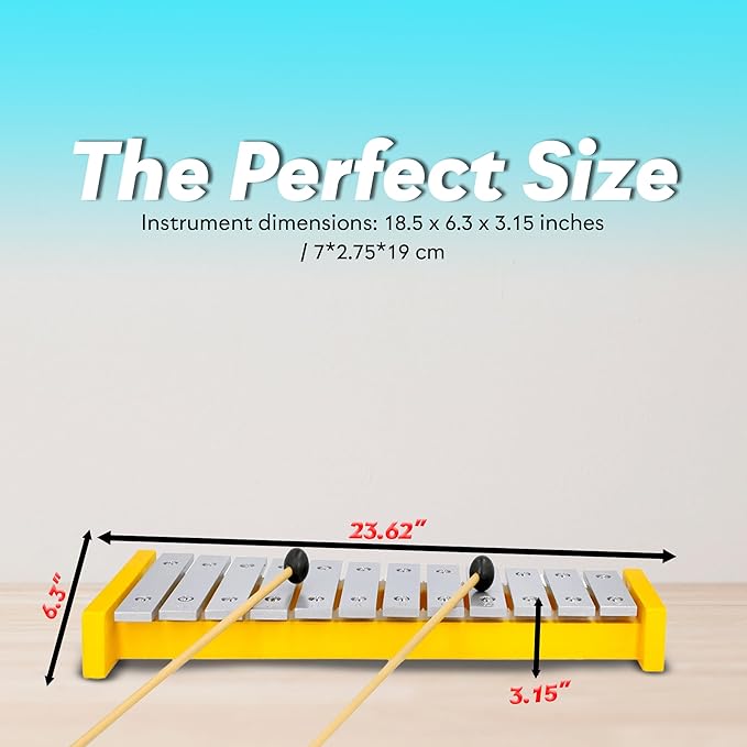 12-Note Tuned Xylophone for Toddlers & Kids – Professional Glockenspiel Musical Toy with Mallets, Guidebook & Video Tutorials – Montessori Music Instrument for Ages 3+, Gift-Ready Box