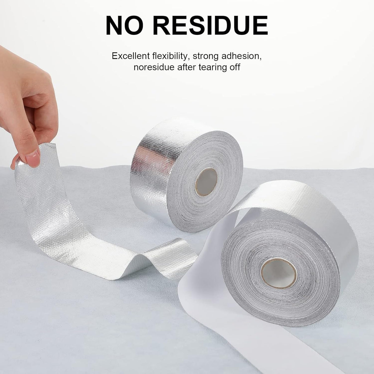 Zonon 2 Rolls Aluminum Foil Tape Heat Shield Tape Barrier Adhesive Reflective Fiberglass Thermal Insulation Reflective Material High Temp Protection(Silver,2 Inch X 100 ft)