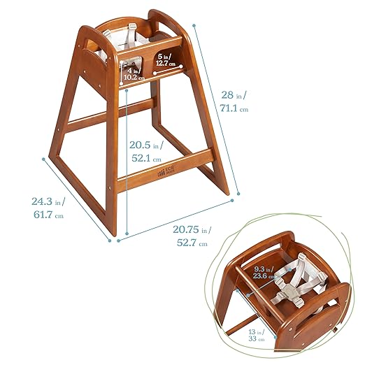 ECR4Kids ASATT Highchair, Toddler Chair, Dark Walnut