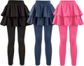 Girls School Uniform Pants Leggings with Skirts Stretch Warm Jegging 4-12 Years
