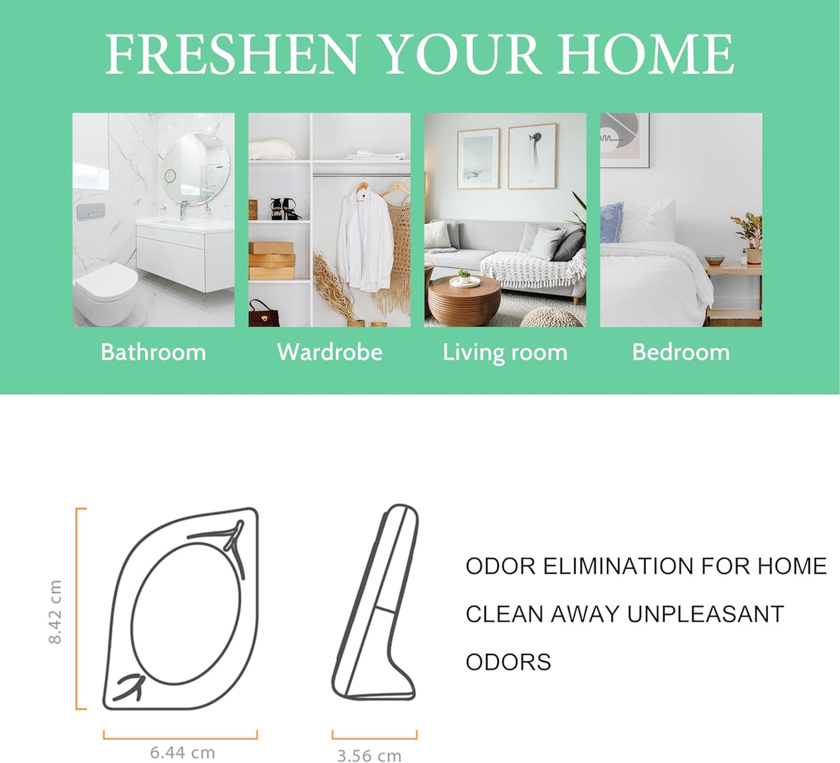 Air Freshener for Home, 4 Pack, Eucalyptus & Mint, Odor Eliminator for Small Area Closets Bathroom Pets Strong Odor, Up to 120 Days