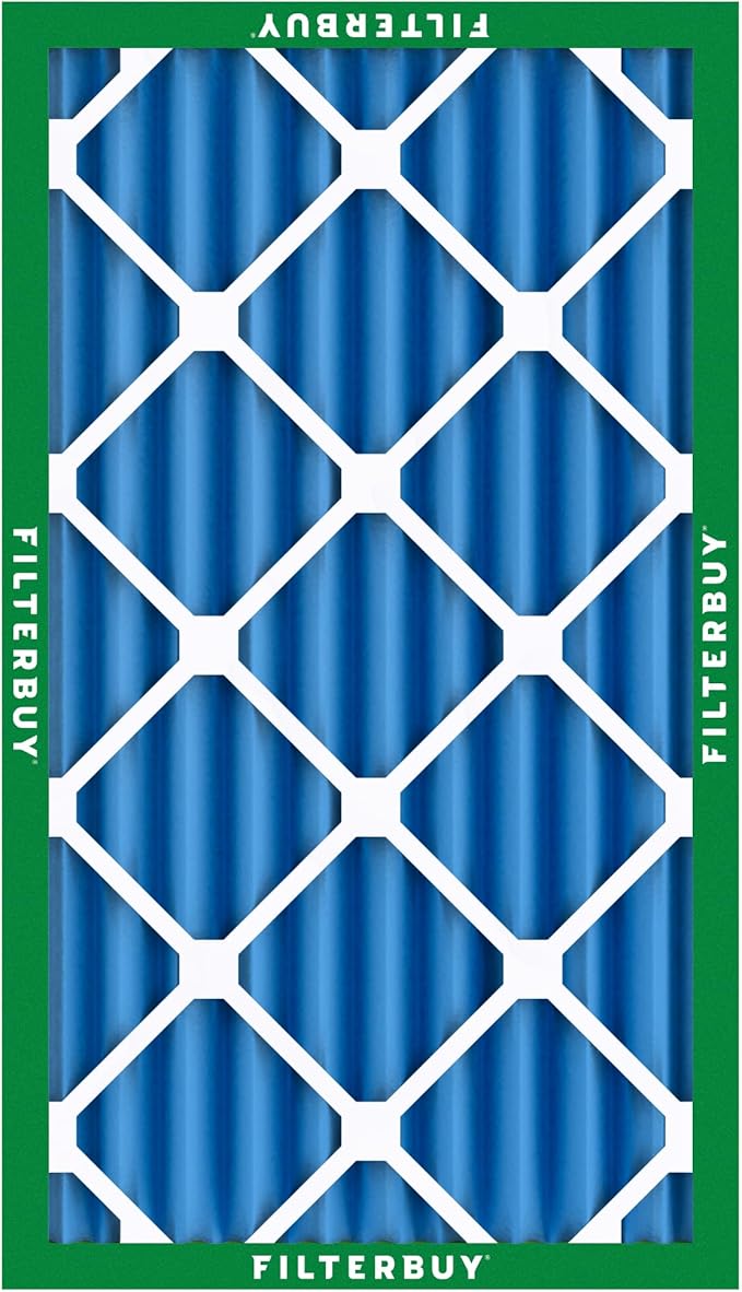 Filterbuy 12x24x4 Air Filter MERV 13 Optimal Smoke & Allergy Defense (3-Pack), Electrostatic Pleated HVAC AC Furnace Filters Replacement, Made in USA (Actual Size: 11.50 x 23.38 x 3.63)