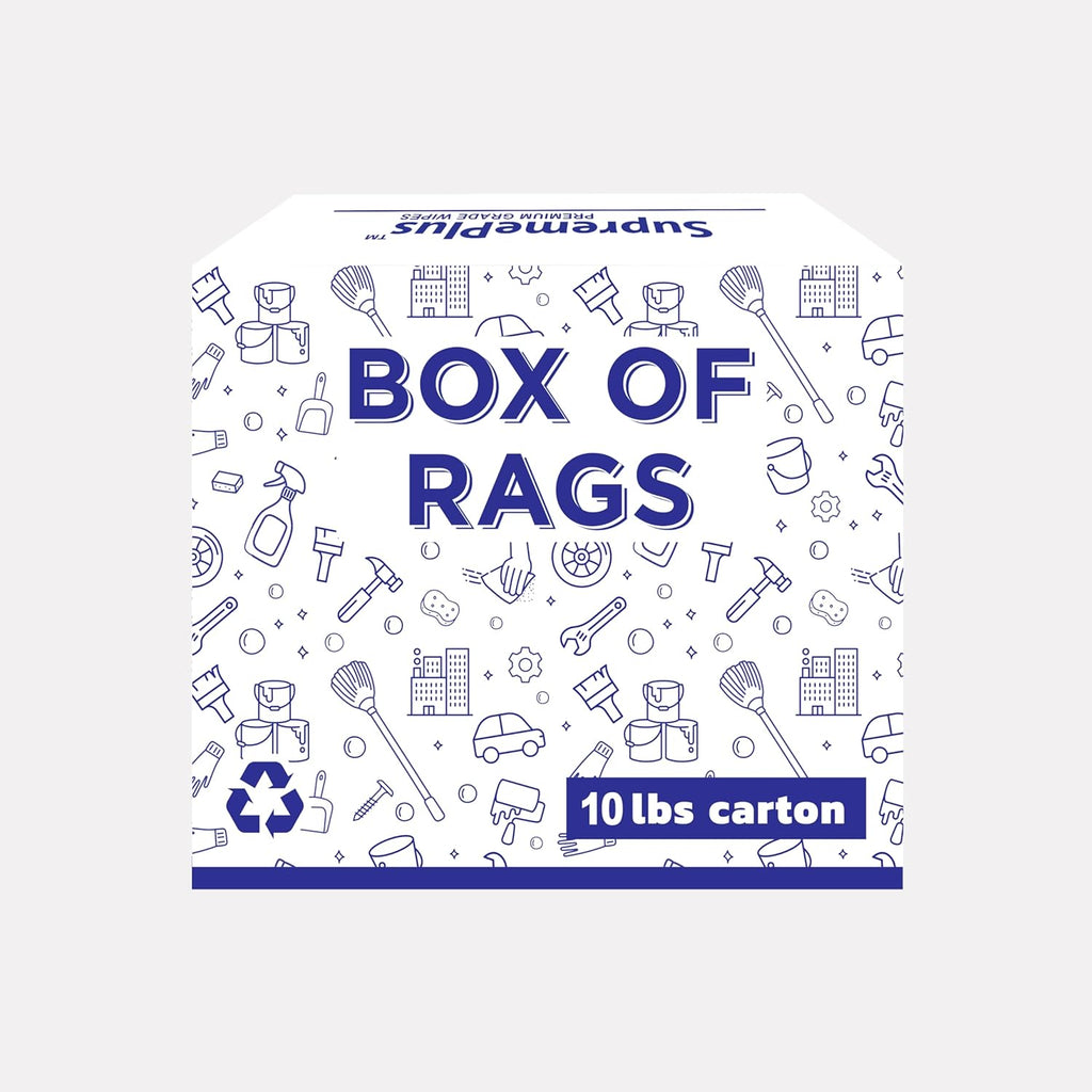 Premium White T-Shirt Cleaning Rags (10 lbs. Box) – White Cotton Rags for Cleaning, Staining, Painting, Oil, Grease & Dust Removal – Shop Rags Bulk for Multipurpose use