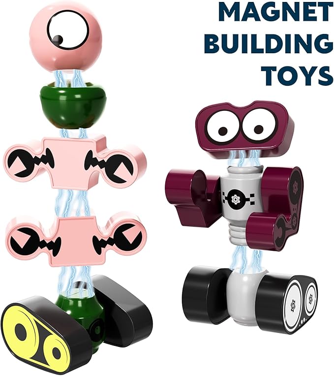 TEMI Magnets Robot Toy for 3 4 5 6 7 Year Old Boys - Transform Toys Planet Magnet Building Toys Stacking for Toddler, Learning Educational Christmas and Birthday Gifts for Kids Ages 3-7
