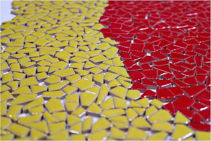 Ceramic Mosaic Tiles for Crafts & Art Projects 200 Grams Vibrant Colors Pieces Fit Together Like a Puzzle Endless Creative Ideas for Mosaic Art DIY Hobbies Small Sizes (Yellow)