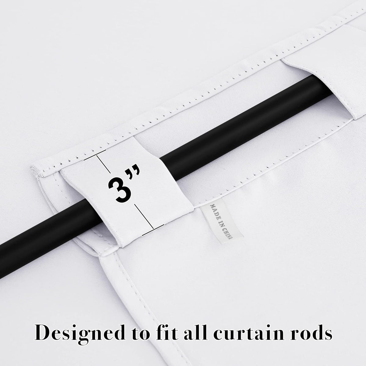 RYB HOME Room Darkening Curtains Window Shades, Privacy Bedroom Curtains Sunlight Block Drapes for Living Room/Studio Backdrop, W 42 x L 72 inch, Pure White, 1 Pair