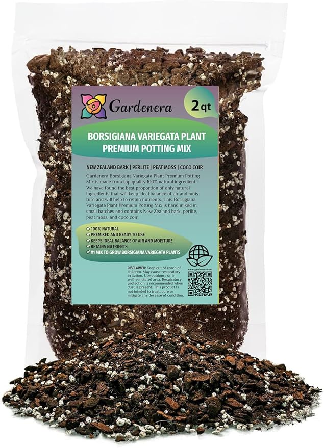 GARDENERA Monstera Borsigiana Soil Mix - Expertly Formulated for Strong Root Development - 2 Quart
