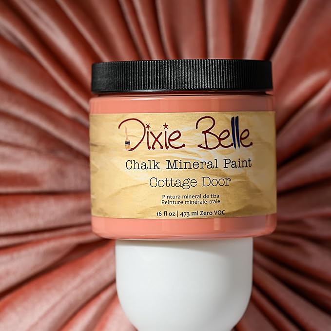 Dixie Belle Paint Company Chalk Finish Furniture Paint - Cottage Door (8oz) - Matte Dusty Coral Chic Chalk Mineral DIY Furniture Paint