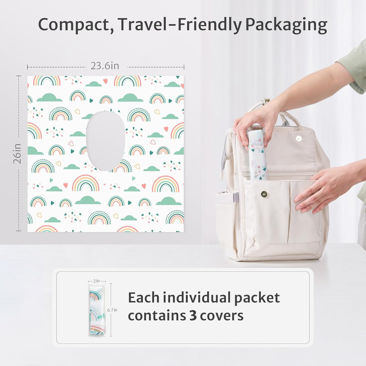 Blissful Diary 30 Pcs Toilet Seat Covers Disposable for Toddlers & Adults, Extra Large Waterproof, Portable Package for Travel, Kids Potty Training