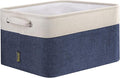 BALEINE 1 Pack Fabric Storage Bins for Shelves, Linen Storage Baskets for Organizing, Decorative Closet Bins for Clothes, Home (Navy Blue, 12"x8"x8")