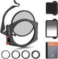 K&F CONCEPT X PRO Square Filters Holder System Kit (Filter Holder + 95mm Circular Polarizer + Square GND8 Filter + ND1000 + 4 Filter Adapter Rings) for Camera Lens
