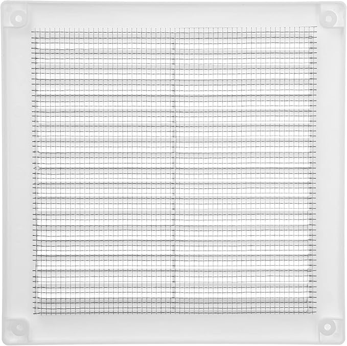 Vent Systems 6'' x 6'' Inch White Soffit Vent Cover - Pack of 100 - Flat Square Air Vent Louver - Grille Cover - Built-in Insect Screen - HVAC Vents for Bathroom, Home Office, Kitchen 6x6 Inch
