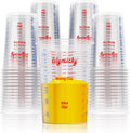 50 PACK Plastic Measuring Cups, 32 oz (1000ml) Disposable Mixing Cups, Measurement ratios: 2:1, 3:1, 4:1, Perfect for Epoxy Resin, Paint Mixing, Art DIY
