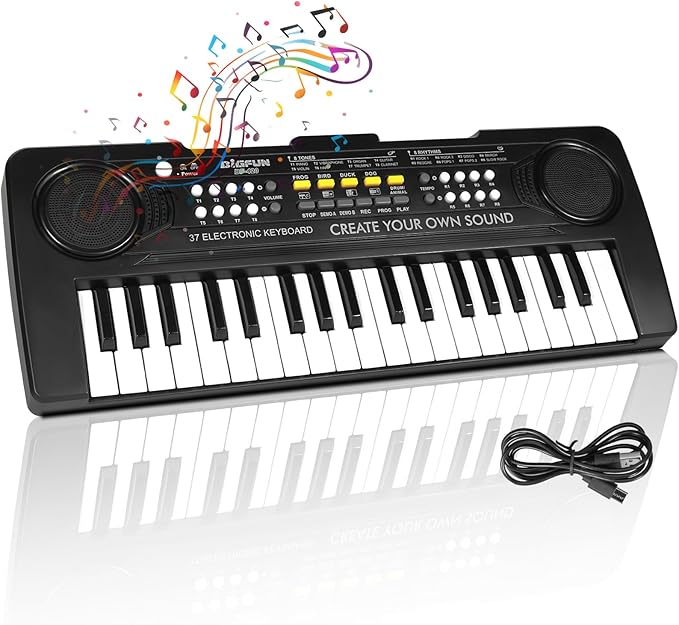 Kids Piano Keyboard, 37 Keys Portable Music Keyboard Electric Piano Toys for Children, Educational Electronic Musical Instrument Toys Gifts for Kids Ages 3 4 5 6 7 8 9