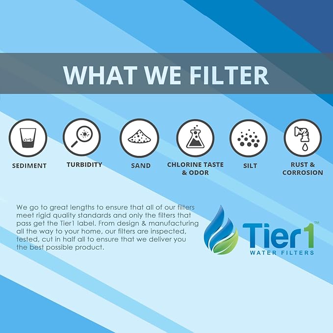 Tier1 5 Micron 10 Inch x 2.5 Inch | Whole House Carbon Block Water Filter Replacement Cartridge | Compatible with Pentek EP-10, 42-34373, 155531-43, CB-25-1005, MAXETW-975, Home Water Filter.