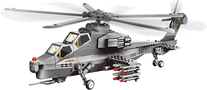 Attack Helicopter Air Force Building Block Set – 283-Pcs Helicopter Building Toys Set – Building Block Plane Toy for Kids Older Than 10 and Adults – Compatible with All Building Bricks