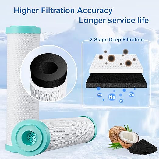 Under Sink Water Filter System - Under Counter Water Filter for Kitchen Faucet,Refrigerator and Ice Maker,10" Replacement Filter(Lower Cost),Highly Effective Reduces Rust,Sand,Chlorine,Bad Taste&Odor
