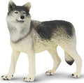 Safari Ltd. Gray Wolf Toy Figurine - Detailed 4.8" Plastic Model Figure - Fun Educational Play Toy for Boys, Girls & Kids Ages 3+