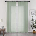 Chyhomenyc Living Room Sheer Curtains 96 Length 2 Panels Set for French Door, Gorgeous Window Decoration for Wedding & Party & Backdrop & Canopy, Sage Green, Each 42Wx96L in, 8 Feet