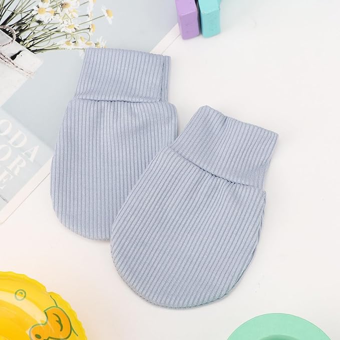 BQUBO 6 Pairs Newborn Baby Boys Girls Mittens 0-6 Months Unisex-Baby Infant Mittens Elastic No Scratch Wrist Gloves