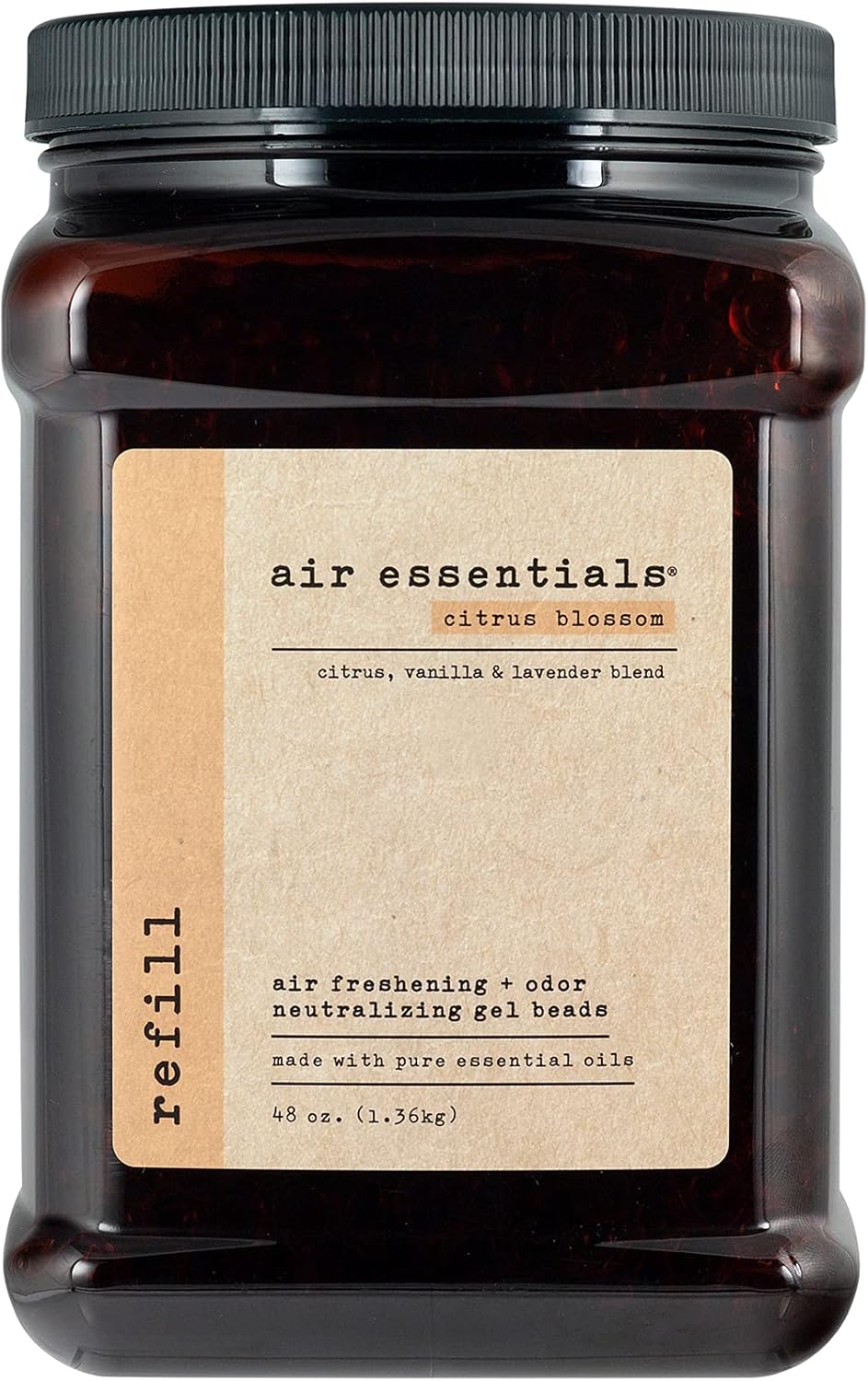 Air Essentials Air Freshener & Odor Neutralizer Gel Bead Refill – Odor Eliminator - Made with Pure Essential Oils – Citrus Blossom - 48 Ounce