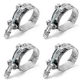 QWORK 2 T-Bolt Hose Clamp Stainless Steel, Working Range 58mm - 65mm for 2 Hose ID, Turbo Intake Intercooler Hose Clamp, 4 Pack