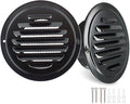 6 Inch Round Air Vent Cover,LouanXpert Stainless Steel Black Soffit Vent Cover Louvered Grille Wall Vent with Built-in Fine Mesh for Garage,House, Flat, Garage (150mm - 2PCS)