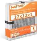 2-Pack 12x12x1 MERV 8 Reusable & Washable Electrostatic Air Filters - Long-Lasting Filter for HVAC, Furnace & Air Conditioner Units, Actual Size: 11-5/8” x 11-5/8” x 7/8”