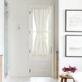 NICETOWN Linen Blend Small Window Curtains for Classroom Kitchen Cafe Basement Easy Installed Door Window Curtain for Privacy, Light Filtering Tie Up Shade, 1 Panel, W26 x L50 inches Long, Linen