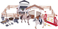 Horse Stable Playset, Pretend Play Toys Animal Toys Set for Boys and Girls 3+ Birthday Gifts