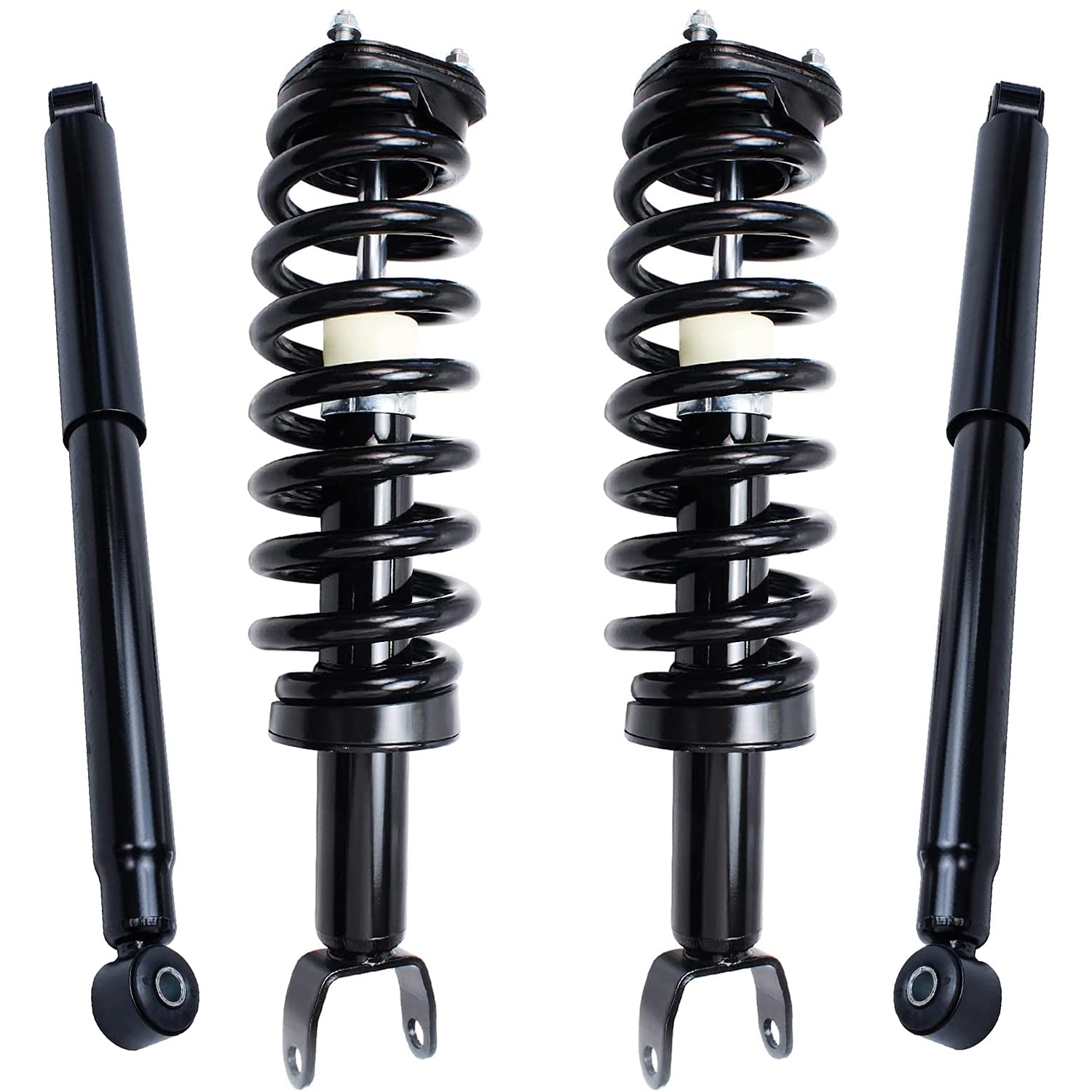Detroit Axle - 4WD Struts Shocks for 2006 2007 2008 Dodge Ram 1500 Complete 2 Front Struts with Coil Spring 2 Rear Shock Absorbe