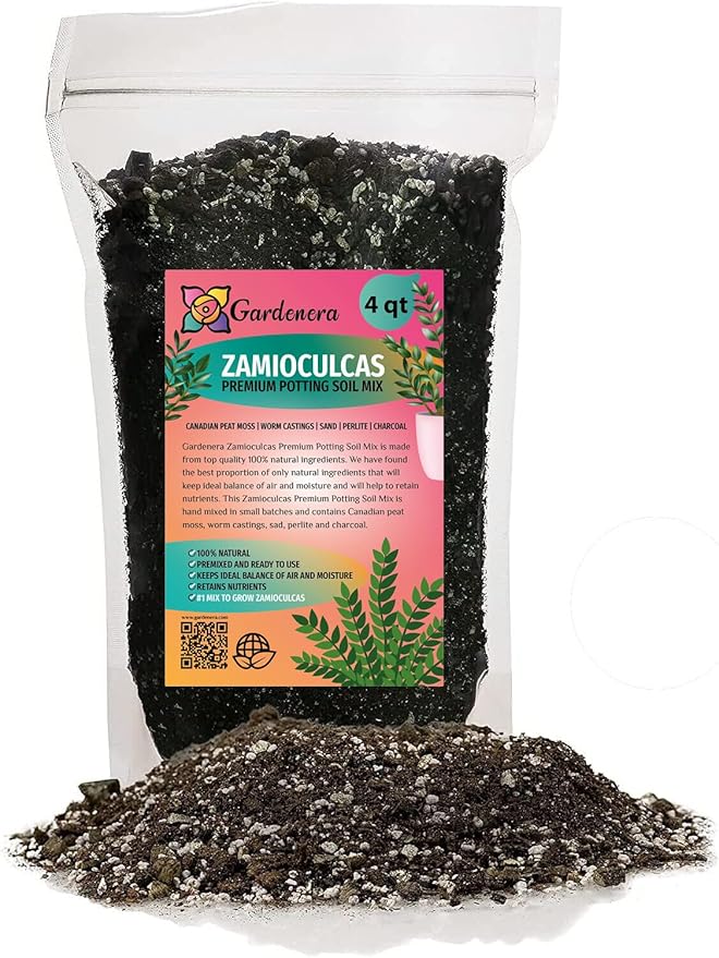 Gardenera Zamioculcas Potting Mix - Promote Strong Roots and Captivating Foliage with Our Premium Blend - 4 QUART