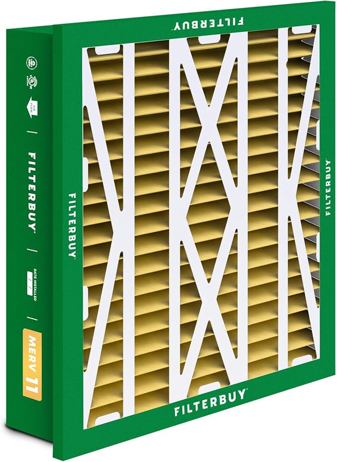 Filterbuy 20x20x5 Air Filter MERV 11 Superior Pet & Allergy Defense (4-Pack), Electrostatic Pleated HVAC AC Furnace Filters for Honeywell Return Grille FC40R1003 (Actual Size: 18.38 x 18.38 x 3.69)